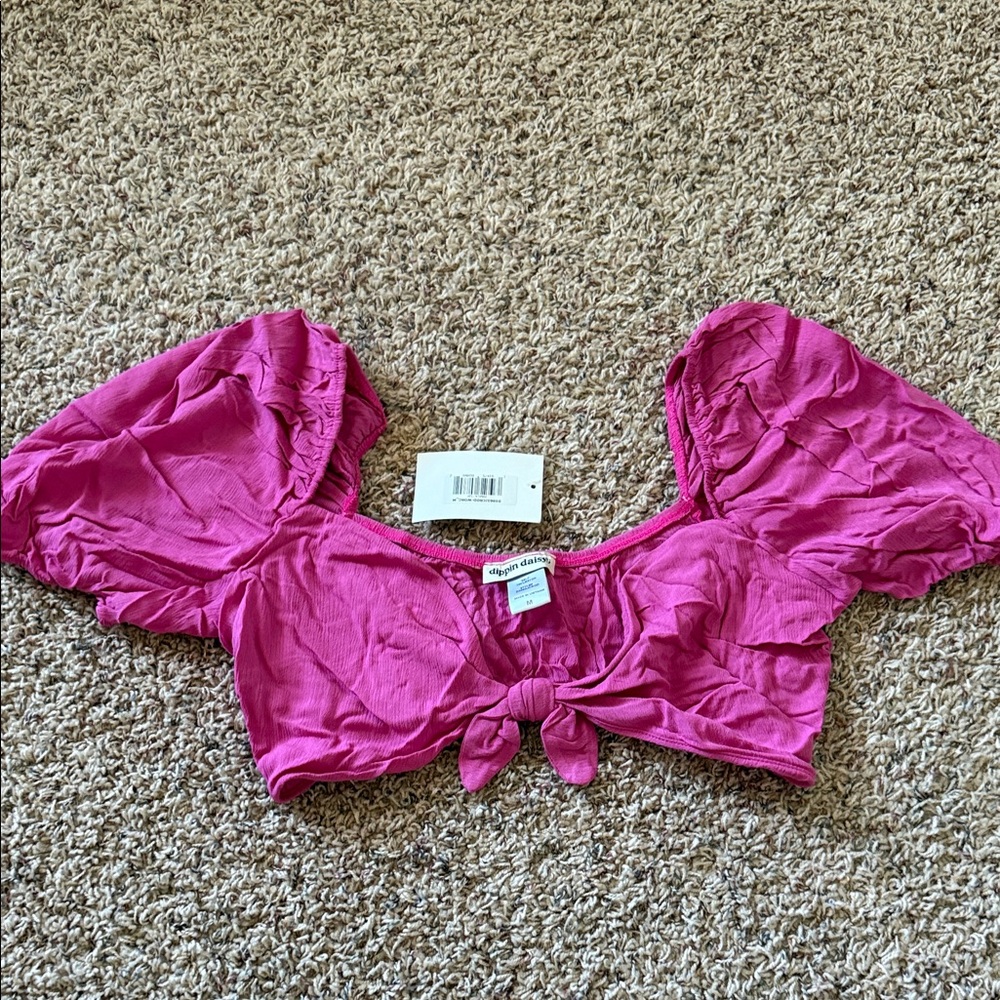 Dippin' Daisy's Fuchsia Puff Sleeve Blouse